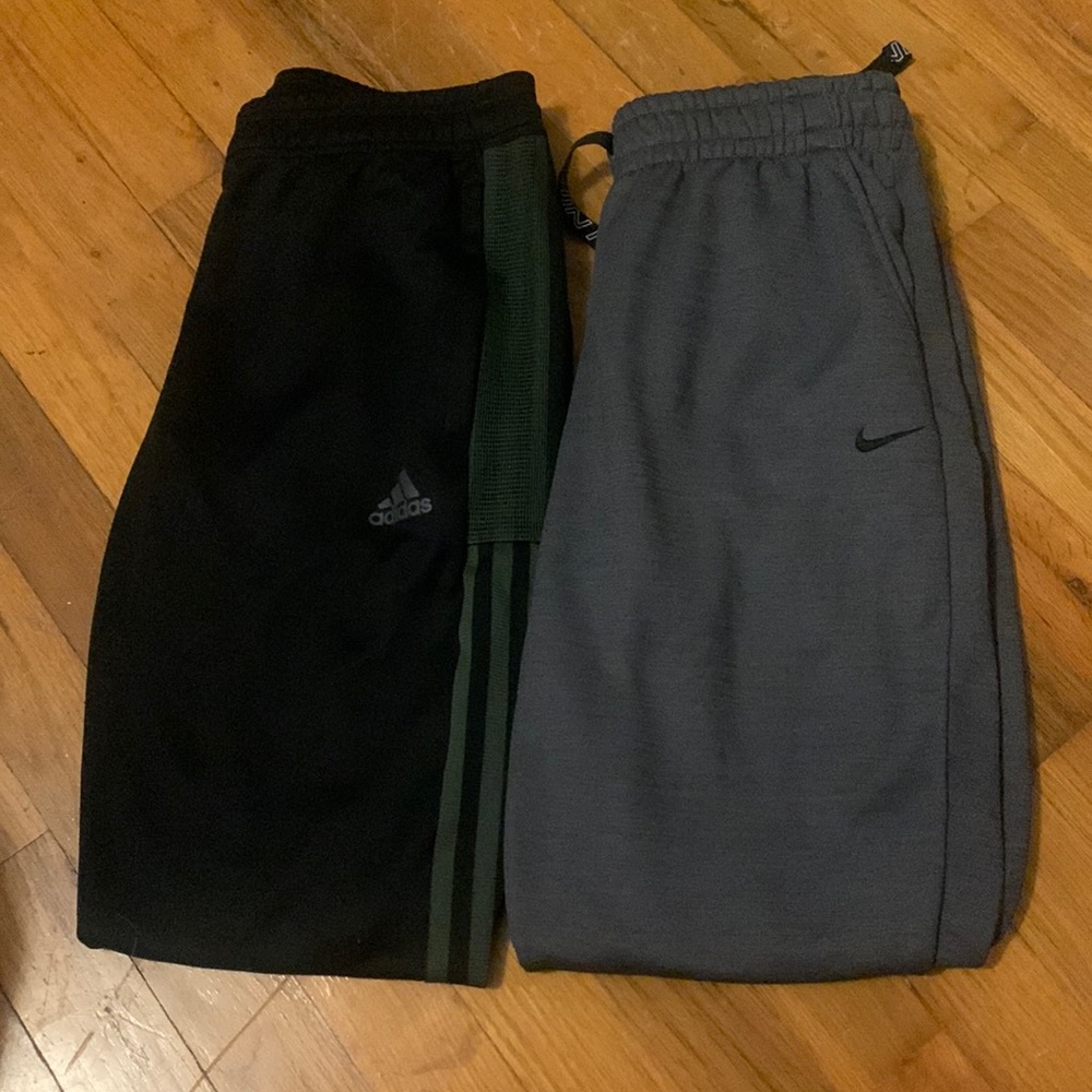 TWO pairs, ADIDAS and NIKE joggers, size SMALL